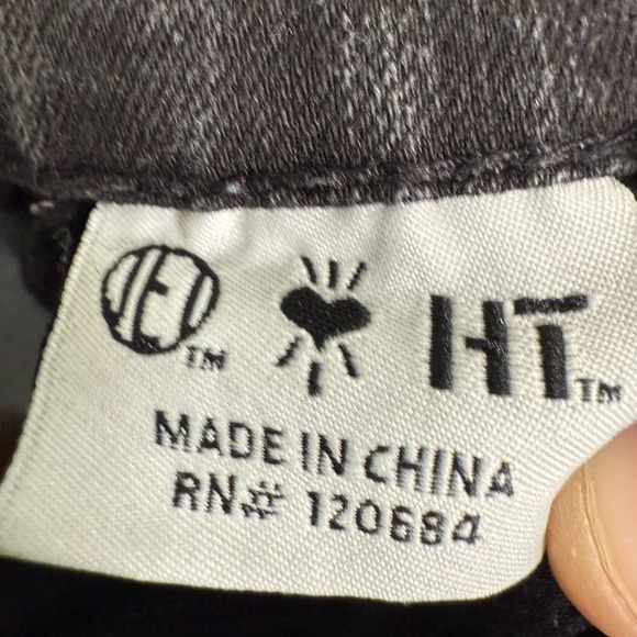 Hot Topic Jeans Womens 7 Black Punk Vtg Goth Y2K Chain Grunge Rings Grommet - Picture 10 of 12